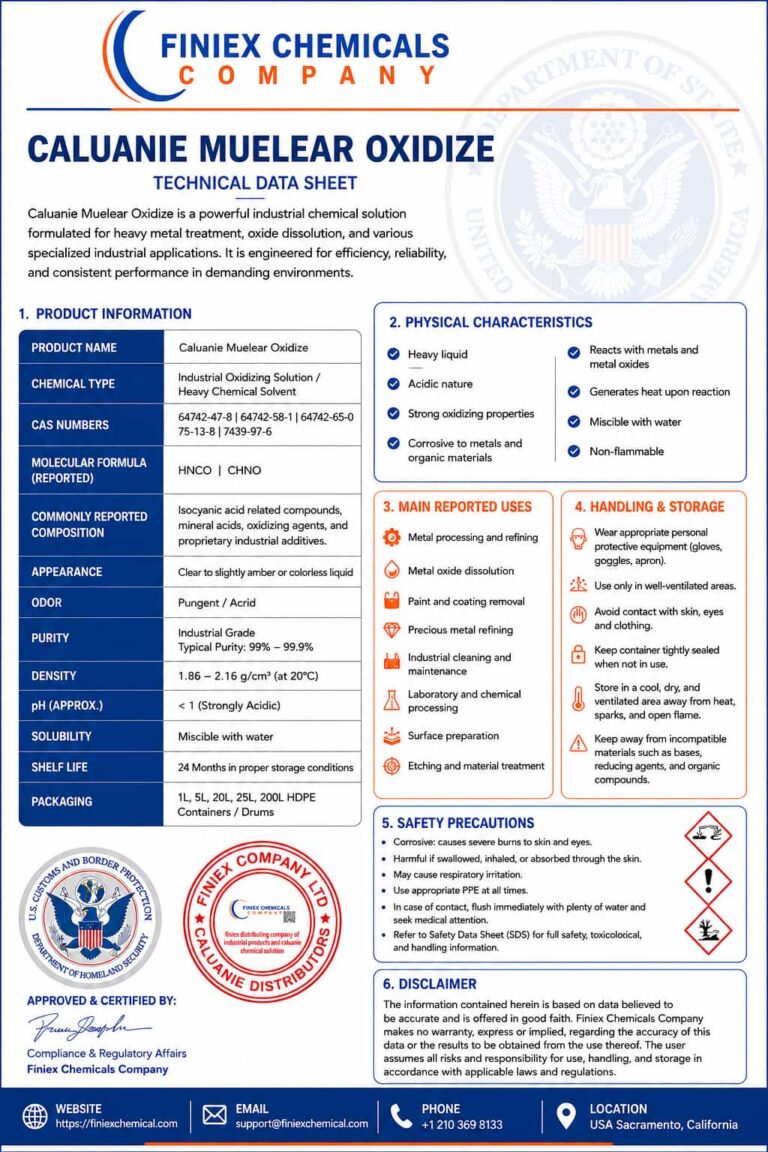Caluanie Chemical COA